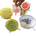 Home Kitchen Stretch Cover 6 Pack BPA-Free Reusable Silicone Cling Film Fresh-Keeper Food Wrap