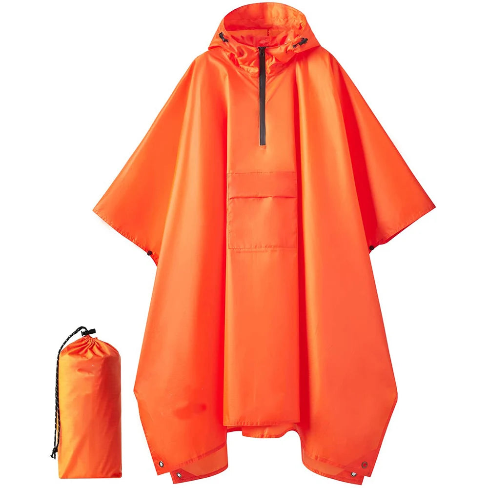 Unisex Lightweight Ripstop Polyester Hooded Rain for Adults Single-Person Waterproof Raincoat Tour Comfortable Durable