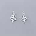 Hertiny 9mm Tiny Sterling Silver Four Leaf Clover Charm Good Luck Charms Pendant
