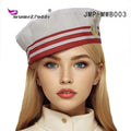 Glitter Luxury Handmade Led Rhinestone Striped Sequin Unisex Adult Polyester Material Sailor Hat for Cosplay Costume Accessory