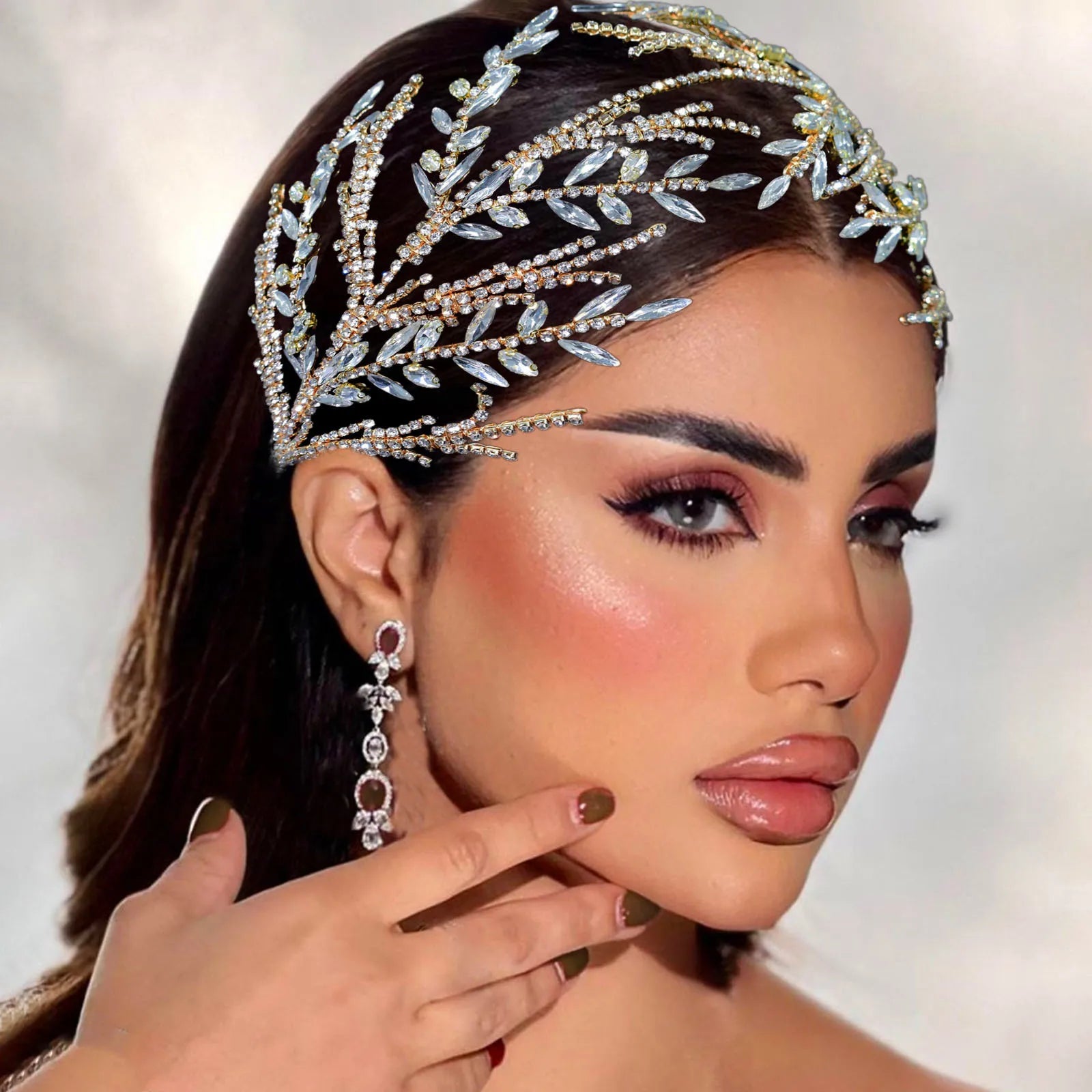 Luxury Headband Shiny Rhinestones Hair Jewelry Dinner Woman Crown Wedding Accessories Bridal Headband