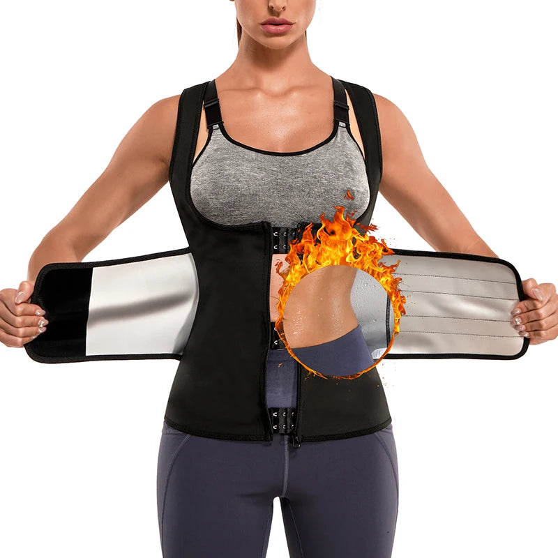 Debardeur Minceur Women 5 Times Sweating Weight Loss Body Shaper Sauna Vest Tummy Fat burner Polyester Sauna Suit