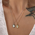 2023 Dazan New 18k Gold Plated Tarnish Free Stainless Steel Minimalist Cute INS Oval Shell Silver Pendant Box Necklace Couple