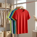Wholesale 180 Gsm Cvc Cotton blending T-Shirts 50% Cotton 50% Polyester Short Sleeve Plain Blank t Shirts MegaBDM