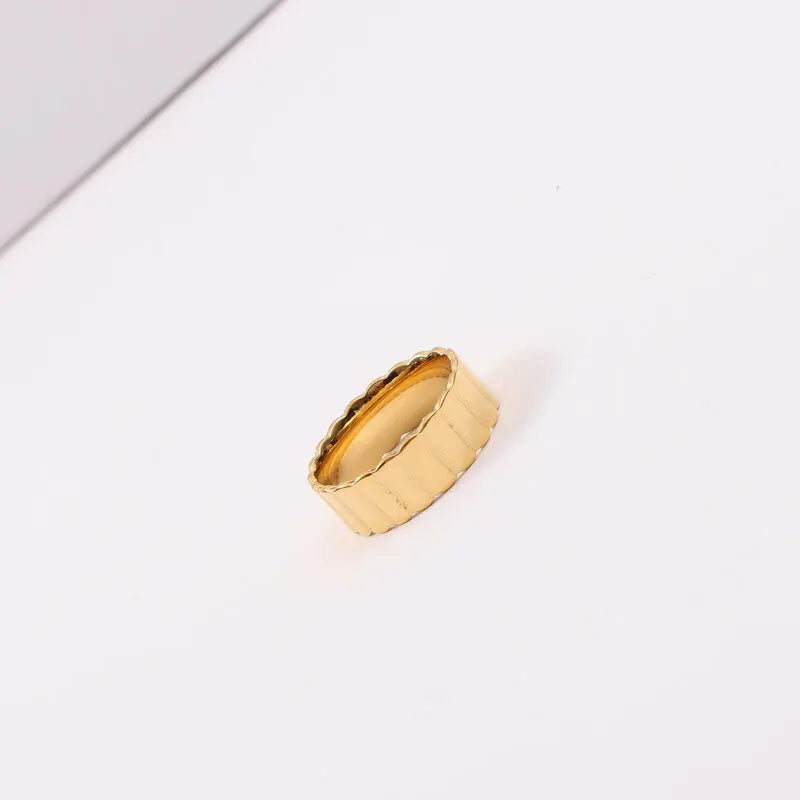 Joolim High End 18K Gold Plated Geometric Rectangle Joint Band Rings for Women Finger Ring Wholesale