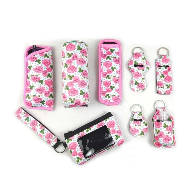 Full Printing Neoprene Keychain Pouch Card Zip Purse and Can Cooler for 12oz Slim Cans
