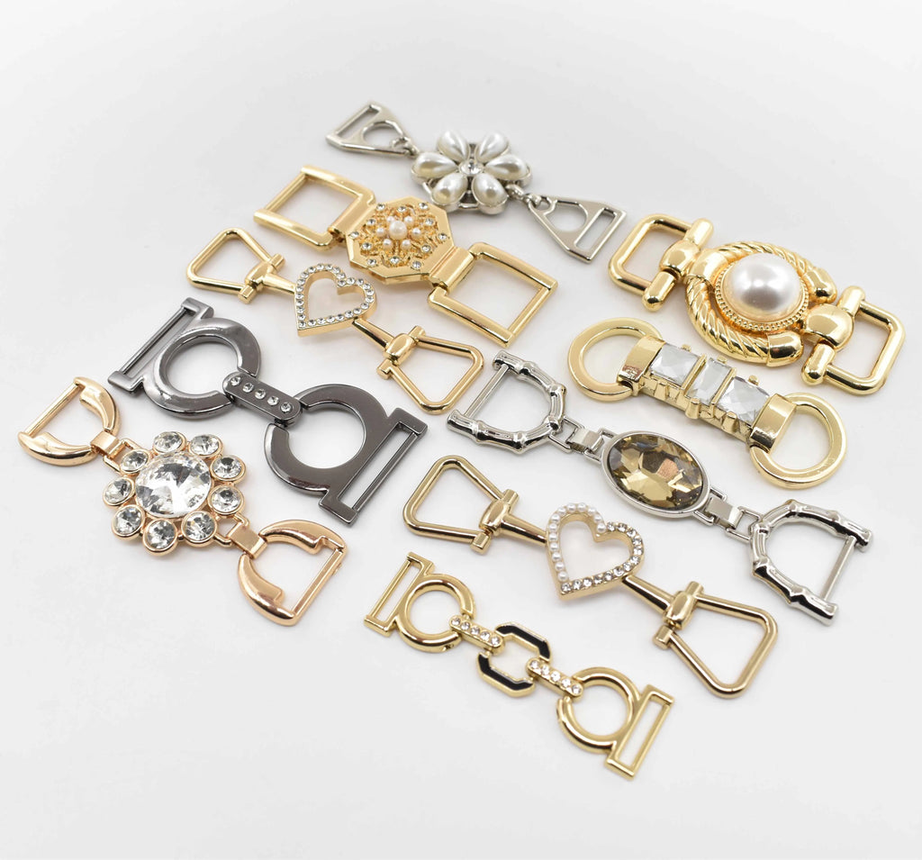 LT-10-1 Premium Rhinestone Chain Buckle Anti-Rust Zinc Alloy for Swimsuit & Cover-Up Accessories