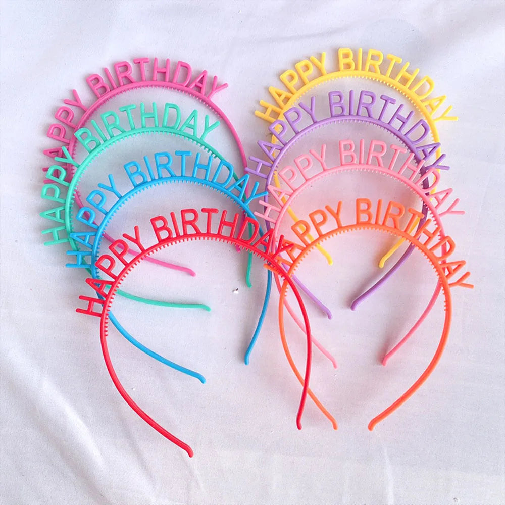 Plastic Happy Birthday Head Wear Band Hair Jewelry