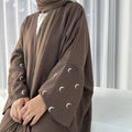 Dubai Model EID Open Abaya Moon Embroidery Elegant Cardigan Robe Turkiye Prayer Dress Abaya Viscose Fabric Muslim Women Clothing