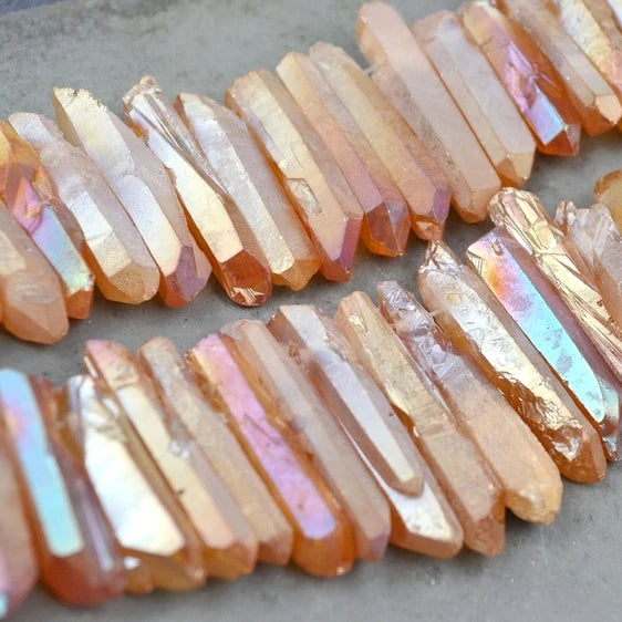 Hongzhuo Natural Polished Crystal Angel Aura Champion Color clear Quartz Points Fengshui Healing Wand Crystal Craft Reiki Jewelry