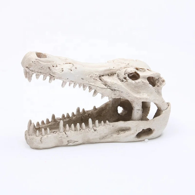 Fish tank Aquarium Landscaping Decorative Ornaments Landscaping crocodile Resin Skull Reptiles Hides Aquarium Decoration