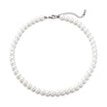 Wholesale Pure White Silver Plated Vintage Jewelry Chains Large Grain Imitation Pearl Necklace Fashionable Versatile Classic for