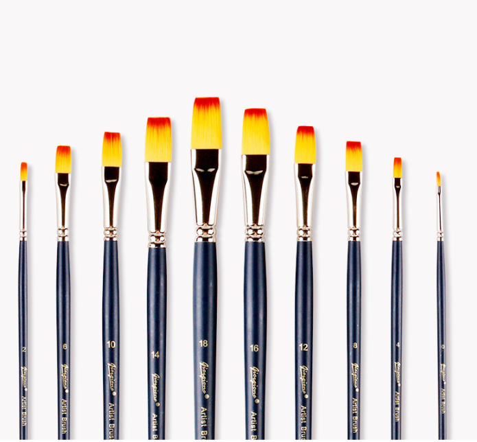 Paint Professional Painting Brush Set Oil Paint Brush Opp Bag OEM Nylon Paint Brush Different Size Wooden Handle OPP Package