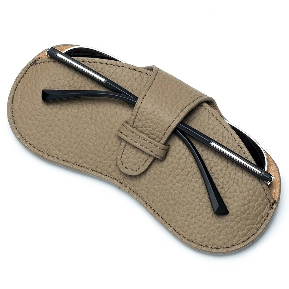New Fashion Genuine Leather Soft Luxury Eyewear Bag Pouch and Sunglasses Case for Custom Logo