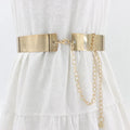 Women's Skirts Metal Belt Wide Metal Accessories Hollow Metal Flower Belt Dinner Dress Slimmer Belt