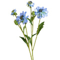 INS Style Art 3 Head Blue Scabiosa Flower Artificial Flower for Home Decor