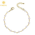 Fashion Jewelry Women Accessories Tarnish Free Copper PVD Gold Plated Natural Freshwater Bracelet
