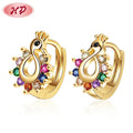 Peacock Earrings Jewelry 18k Gold Paved Anti Allergy Aretes Para Mujer Pendientes De Moda Hoop Huggie Earings for Women