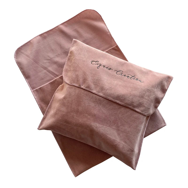 Custom Logo for Velvet Envelope Bikini Dust Pouch Luxury Vintage Lady National Flap Bags for Clothes