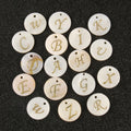 Top Drilled White Mother of Pearl Alphabet 26 Letters Natural Semi Gemstone Freshwater Shell Beads for Necklace Jewelry Making