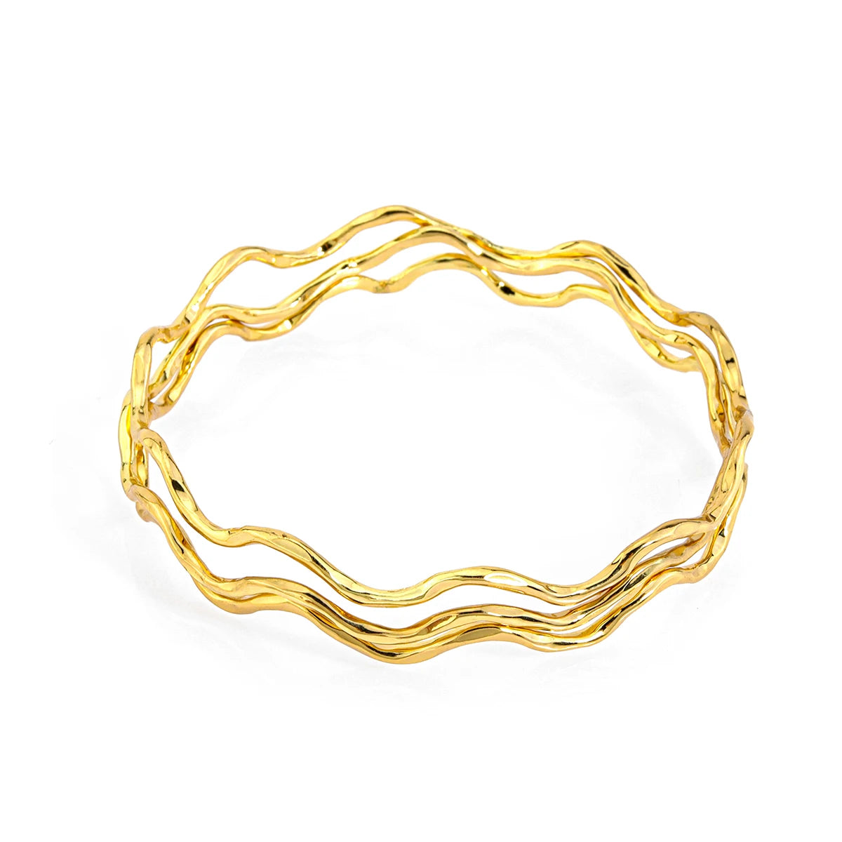 Hot Sale 3 Layers Design Hawaiian Gold Wave Bangles Jewelry for Women
