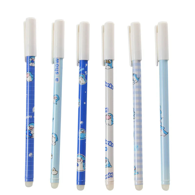 Cute Shark Design Moyi Erasing Gel-Ink 0.5mm Black Ink 17.5cm Students Office Use Plastic Material Promotion Decoration Gift