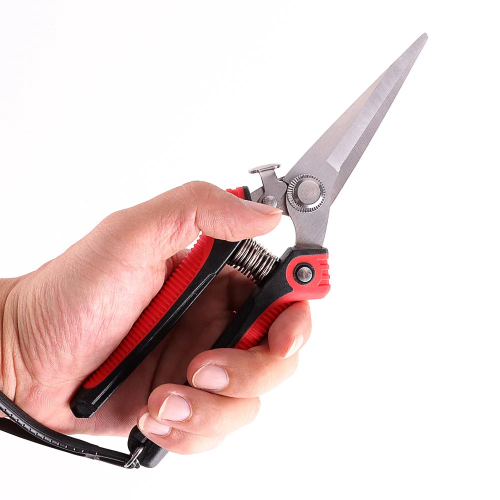 Orchard Professional Stainless Steel Ratchet Hedge Shears Industrial Gardening Scissors Anti-Slip Grip Plastic DIY Loppers