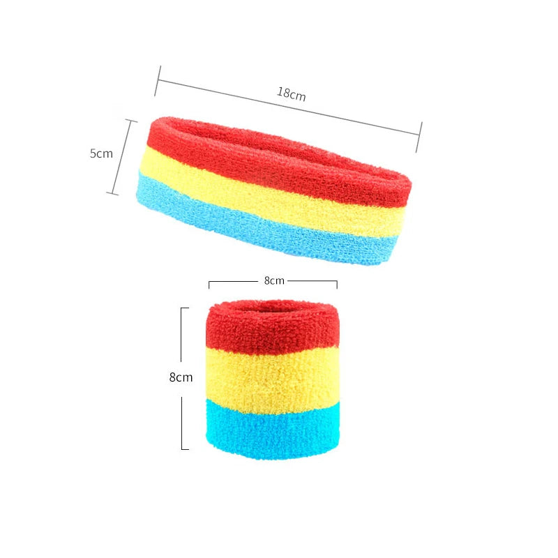 2pcs Sport Wristbands + 1pc Headband Towel Sweatband Set Customize Logo Yoga Tennis Fitness Run HeadBand Wrist Brace YJEL0071