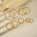 Classics 18K Gold Plated Hoop Earrings Not Allergic Stainless Steel Earring Wholesale Fashion Earrings Set