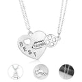 2 Pcs/set Fashion Heart Best Friends Necklace Women Hollow Heart Love Key Splicing Bff Necklaces & Pendants Jewelry Gift 2023
