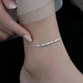 Silver Beads Charms Chain Foot Jewelry 925 Sterling Silver Anklets for Women