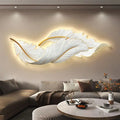 Factory Direct Decorative Landscape Art UV Printing Acrylic Feather Clock Painting Wall Art LED Home Improvement Lights