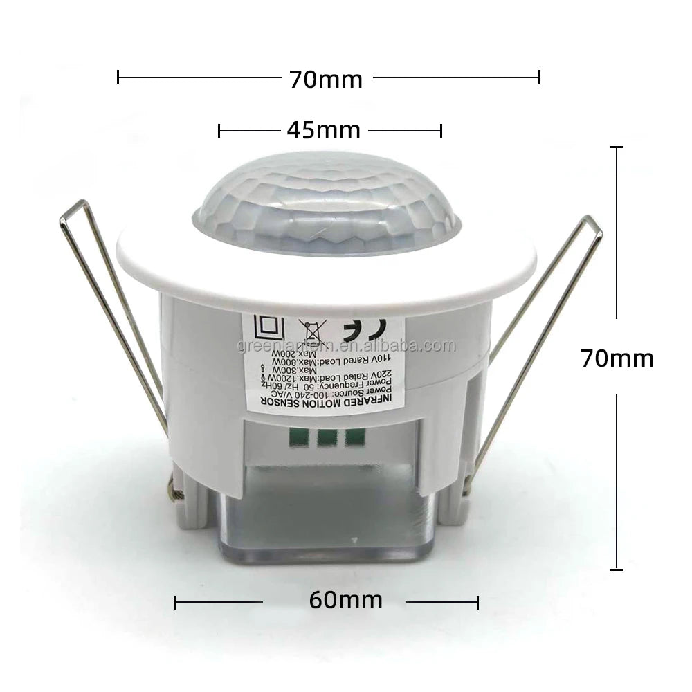 Sensor Switch 220V 50hz Infrared Human Body Induction Ceiling Light 360 Degree Infrared Motion Sensor Switch 60mm