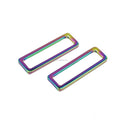 Ivoduff Flat Square Ring With Rainbow Color Metal Flat Square Adjuster Loop