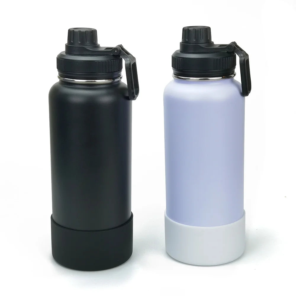 Half Gallon 64oz Stainless Steel Water Bottle Portable Sports Travel Thermos Reusable Outdoor Vacuum Flask with Spout Lid