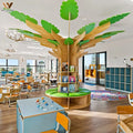 Montessori Nursery Reading Corner Tree Bookshelf Wooden Daycare Furniture Set Kindergarten Library Design Preschool Bookcase