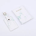 2026 Hot Sale Travel Passport Holder Luggage Tag Sets Fashion Marble Pattern Pu Leather Passport Holder Cover and Luggage Tags