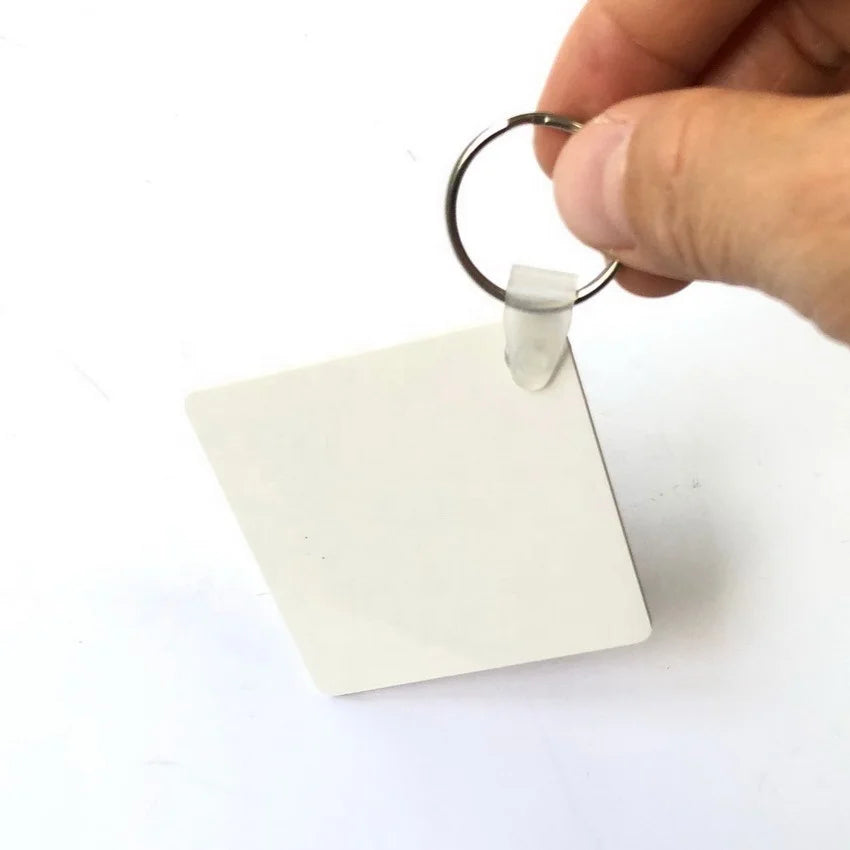 Square Shape Double Sided Sublimation & UV Printing FRP Keychain-Lightweight & Waterproof MDFSUB