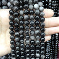 Factory Wholesale Natural Silver Obsidian Beads Genuine Gemstone Round Loose Beads 8MM for DIY Jewelry Making Craft