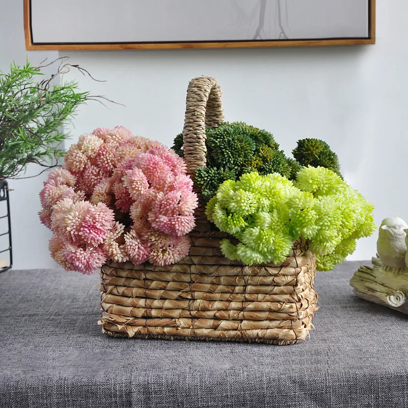 A-1735 Wholesale Simulated Fake Succulents Home Wedding Decorative Small Faux Soft Artificial Succulent Rice Fruit Plant
