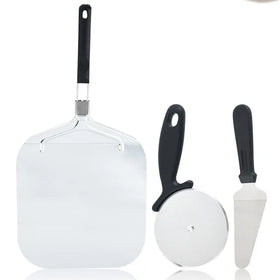 Factory Disposable Feature Stainless Steel Pizza Peel with Cutter Pizza Peel Cutter and Cake Turner Set
