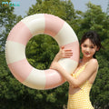 SeeMore Retro Striped Floating Ring Summer Pool PVC Swim Ring for Kids Underarm Ring for Teen Beach Outdoor Party