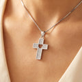 Wholesale Pendant Jewelry Rhodium Plated Cubic Zirconia Cross Heart God Retro Pendant 925 Sterling Silver Fine Jewelry Pendant