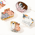QIYUE Cute Cat Dog Acrylic Hair Claw Clip Women Hair Accessory