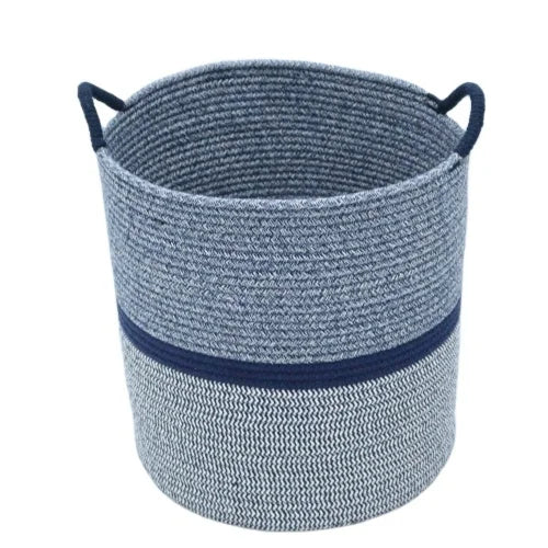 Modern Sustainable Cotton Home Storage Basket With Handle Stocked Laundry Basket Storage