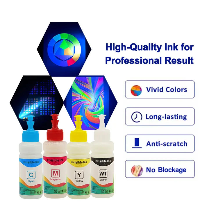 GOOSAM Security Printing 100ml UV Fluorescent Transparent Invisible Ink for Epson Printers