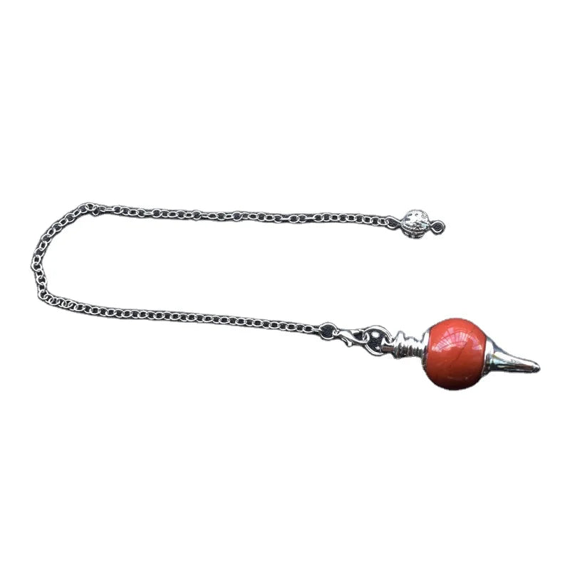 DIY New Material Red jasper Gemstone Ball Pendulum Dowsing Pendulum Figurines for Decoration