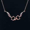 Sterling Silver 7*9mm Semi Mount Necklace Empty Frame Blank Support Claws Setting Base Holder Without Center Stone for Inlay DIY