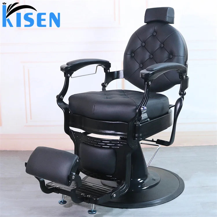 Fashion Gold Red Classic Black Vintage  Barber Chair Hydraulic Pump Reclining Chair Barber for Hair Salon