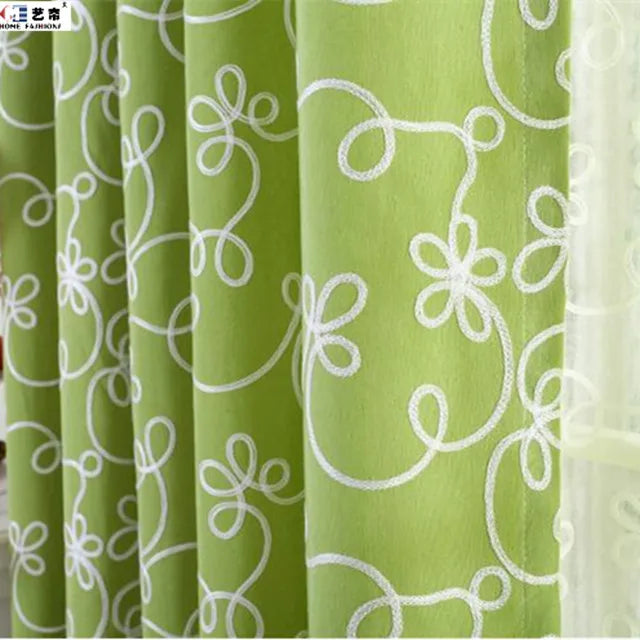 New Arrival Turkish Embroidered Polyester Pastoral Floral Customized Blackout High Shading Insulated Grommet Curtain Curtains